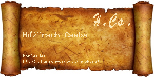 Hársch Csaba névjegykártya